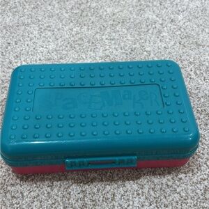 90’s Vintage Spacemaker Pencil Box Bright Blue & Hot Pink, Good Condition! Rare